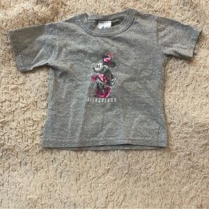 Disney Grey Minnie Mouse Graphic Tee with Pink Accents